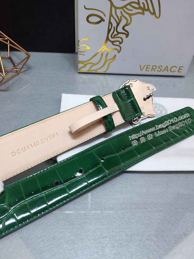 VERSVE男士皮帶 範思哲高端鱷魚紋皮帶 三維美杜莎扣  jjp1100